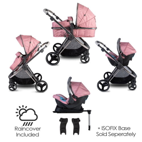 Red Kite Push Me Pace 3 in 1 Travel System with Infant Carrier - Blush