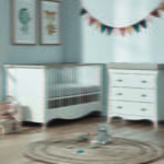 CuddleCo Clara 2 Piece Nursery Furniture Set (Cot Bed & Dresser) - Driftwood Ash & White