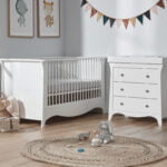 CuddleCo Clara 2 Piece Nursery Furniture Set (Cot Bed & Dresser) - White