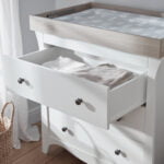 CuddleCo Clara 3 Drawer Dresser & Changer - Driftwood Ash & White
