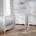 CuddleCo Clara 3 Piece Nursery Furniture Set (Cot Bed, Dresser & Wardrobe) - White