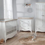 Clara 3 Piece Nursery Furniture Set (Cot Bed, Dresser & Wardrobe) - Driftwood Ash & White