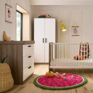 CuddleCo Enzo 3 Piece Nursery Furniture Set - Oak and White