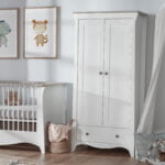 CuddleCo Clara 2 Door Double Wardrobe - Driftwood Ash & White